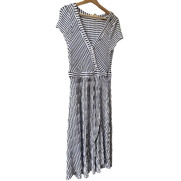 Anthropologie Paladino Maeve blue/ black and white midi stripped dress size S - Picture 5 of 13